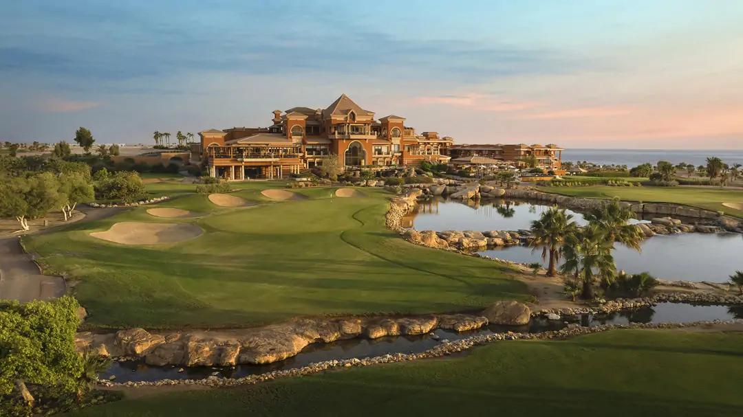 The Cascades hotel above the golf course
