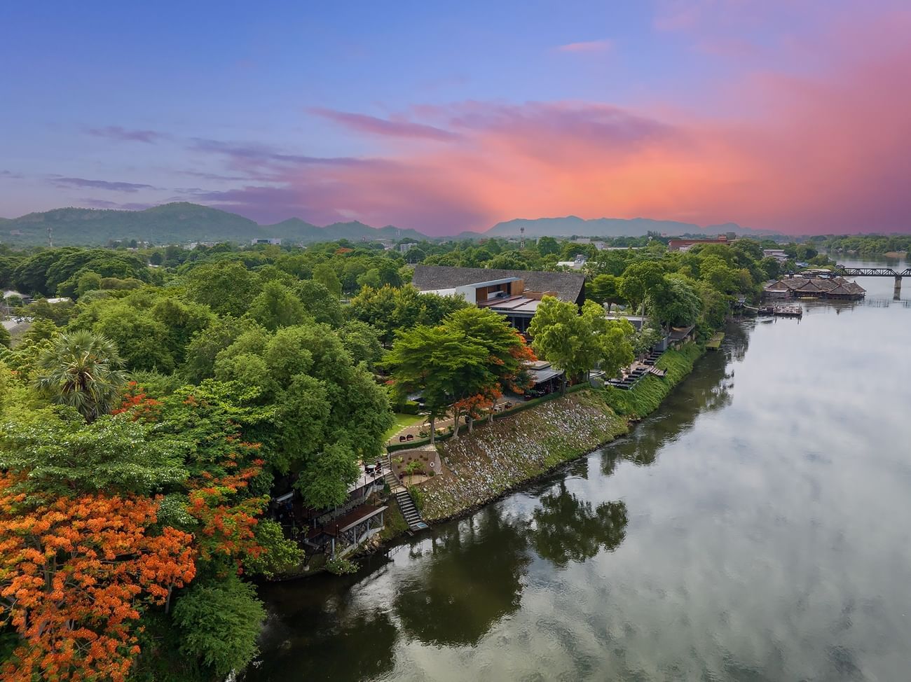 U Inchantree Kanchanaburi on the River Kwai at sunset